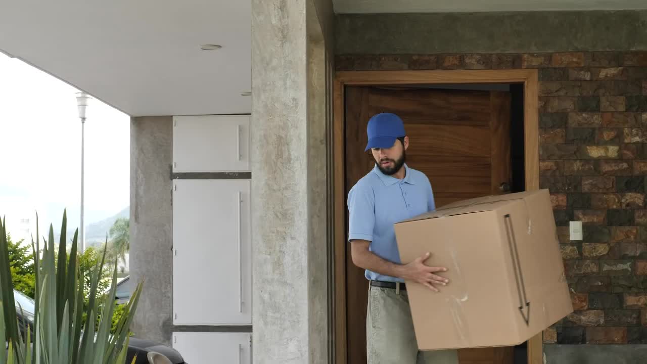 Stock Video Man Loading Packages On Doll Animated Wallpaper