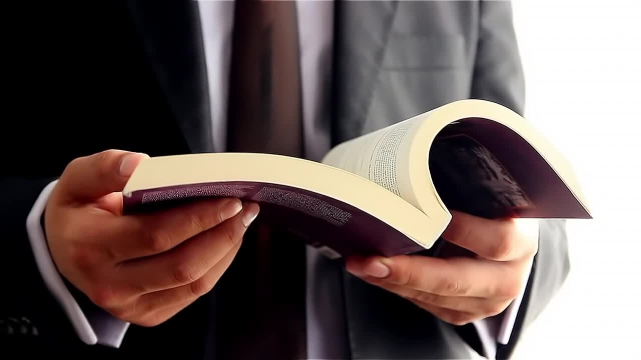 Stock Video Man Leafing Through A Book Looking For A Pag Animated Wallpaper