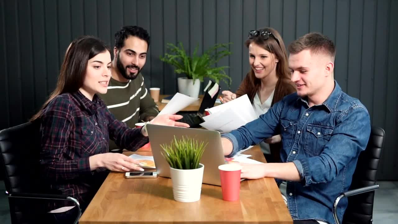 Stock Video Motivated Team Celebrates Financial Success Live Wallpaper