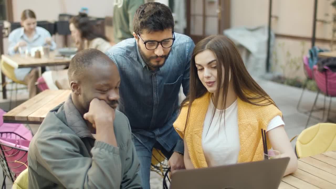 Stock Video Motivated Team Hi Fives After Successful Launch Live Wallpaper