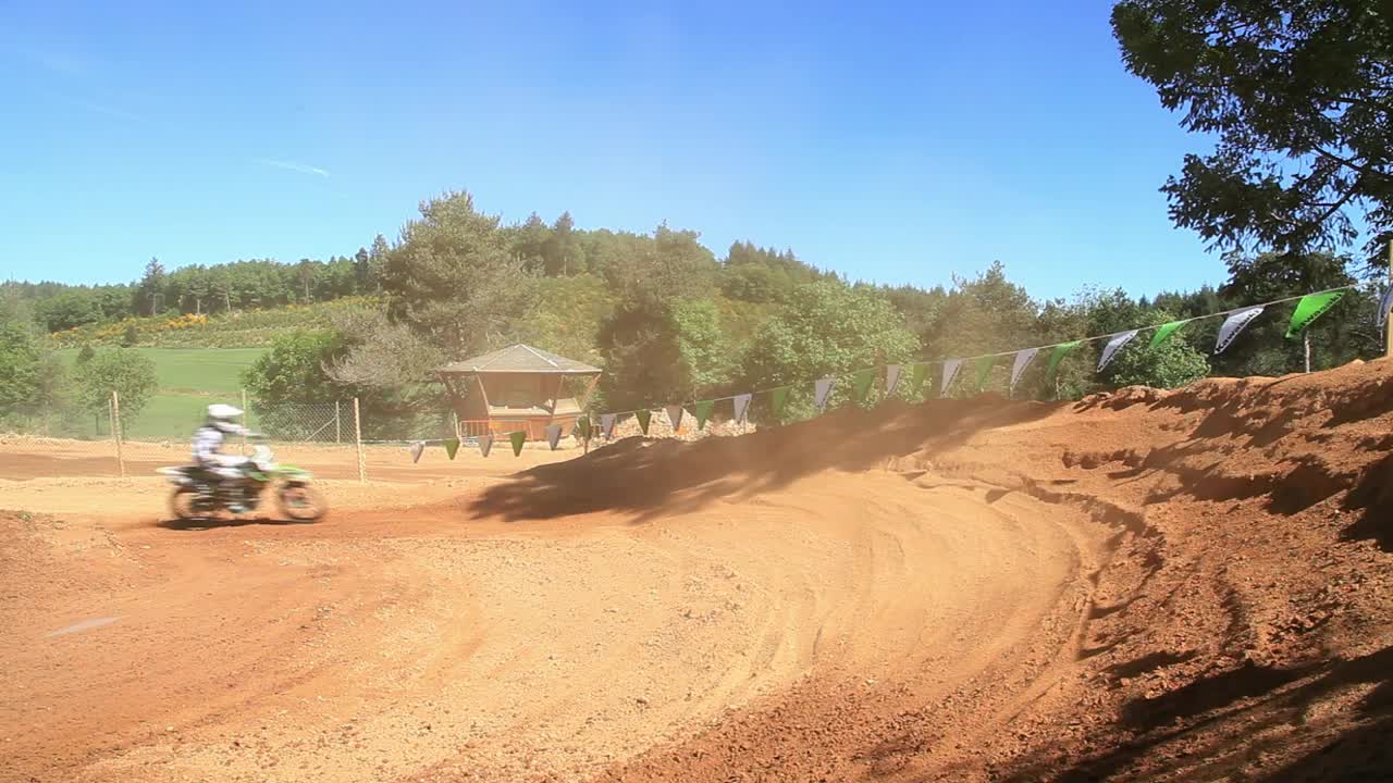 Stock Video Motorcross Rider Kicking Up Dirt Live Wallpaper