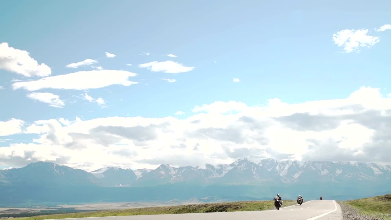 Stock Video Motorcycle Choppers Ride Down Mountain Road Live Wallpaper