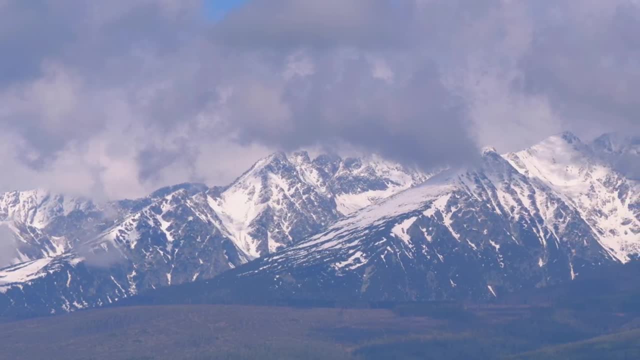 Stock Video Mountain Peaks Covered In Snow Live Wallpaper