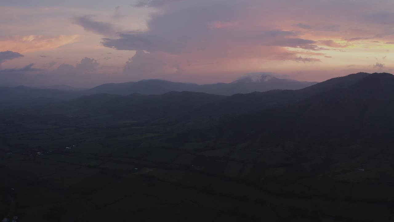 Stock Video Mountain Sunset On A Foggy Day Live Wallpaper