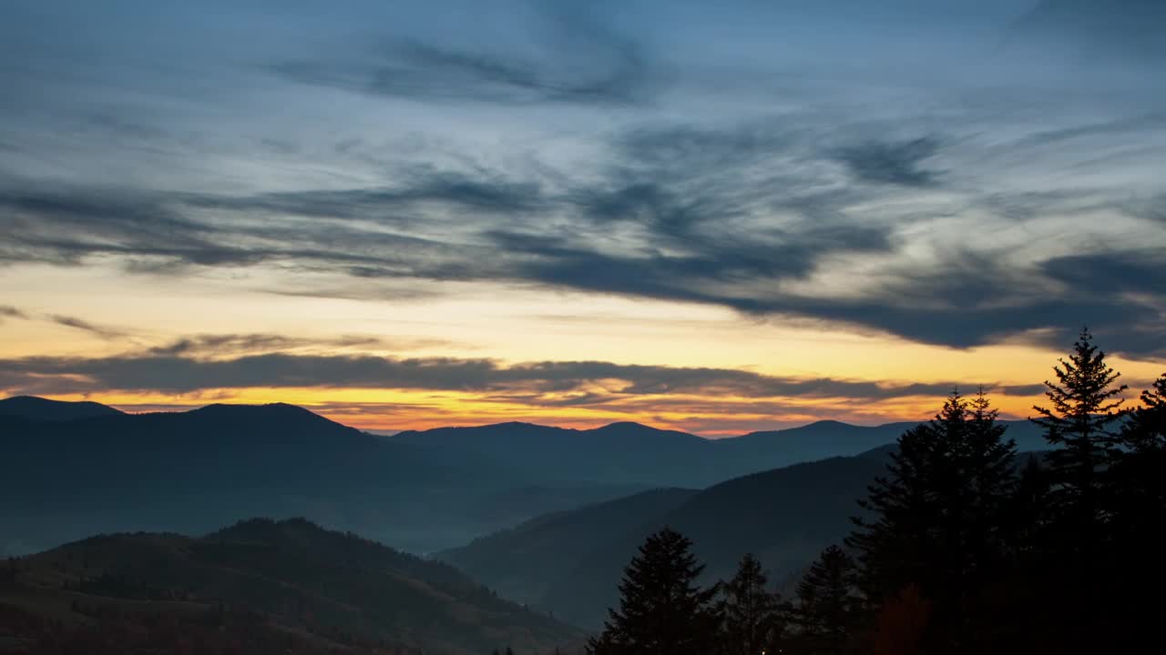 Stock Video Mountainous Landscape During Dusk Time Lapse Live Wallpaper