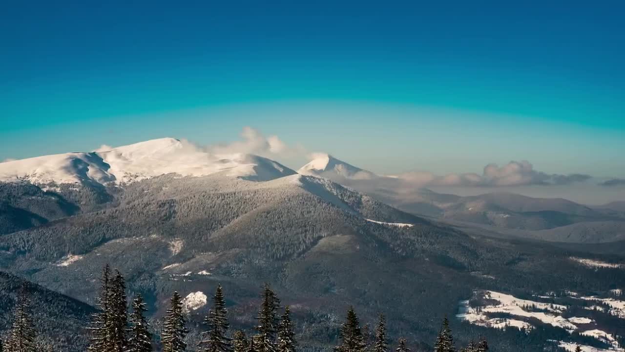 Stock Video Mountainous Landscape During Winter Time Lapse Live Wallpaper