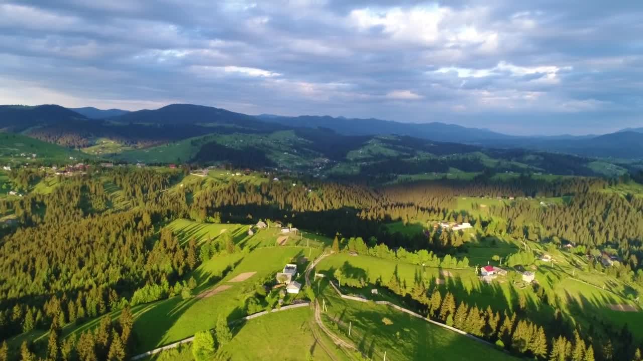 Stock Video Mountainous Landscape In Spring With Cloudy Sky Live Wallpaper