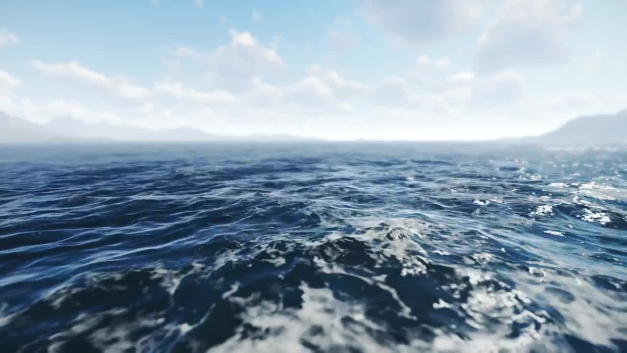 Stock Video Moving Sea With Mountains And Clouds In The Sky Live Wallpaper