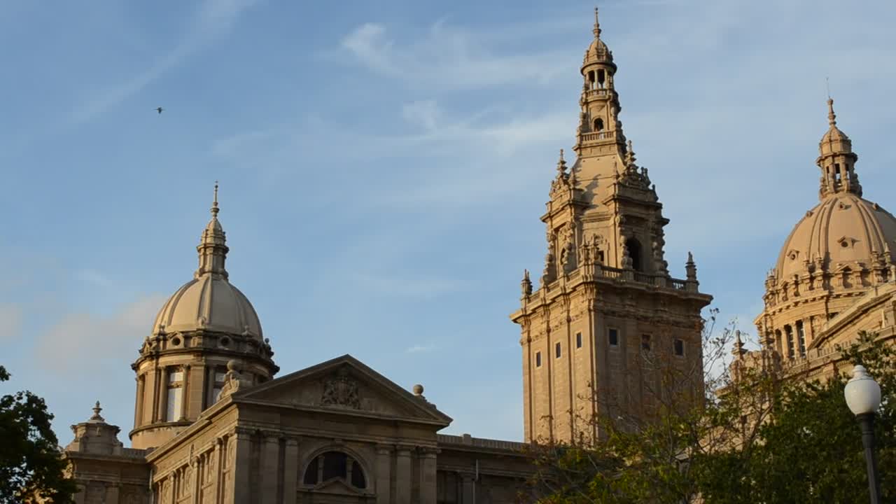 Stock Video Museum Building In Barcelona Live Wallpaper