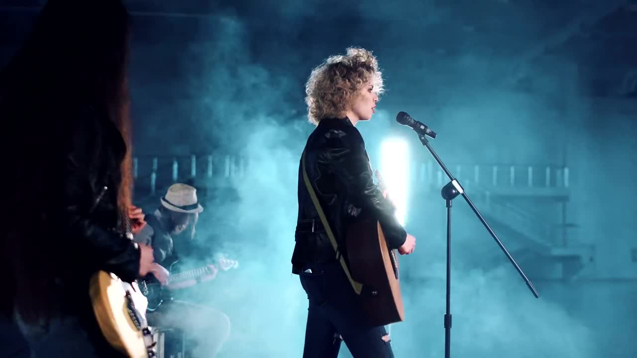 Stock Video Music Band Performing On The Stage Live Wallpaper