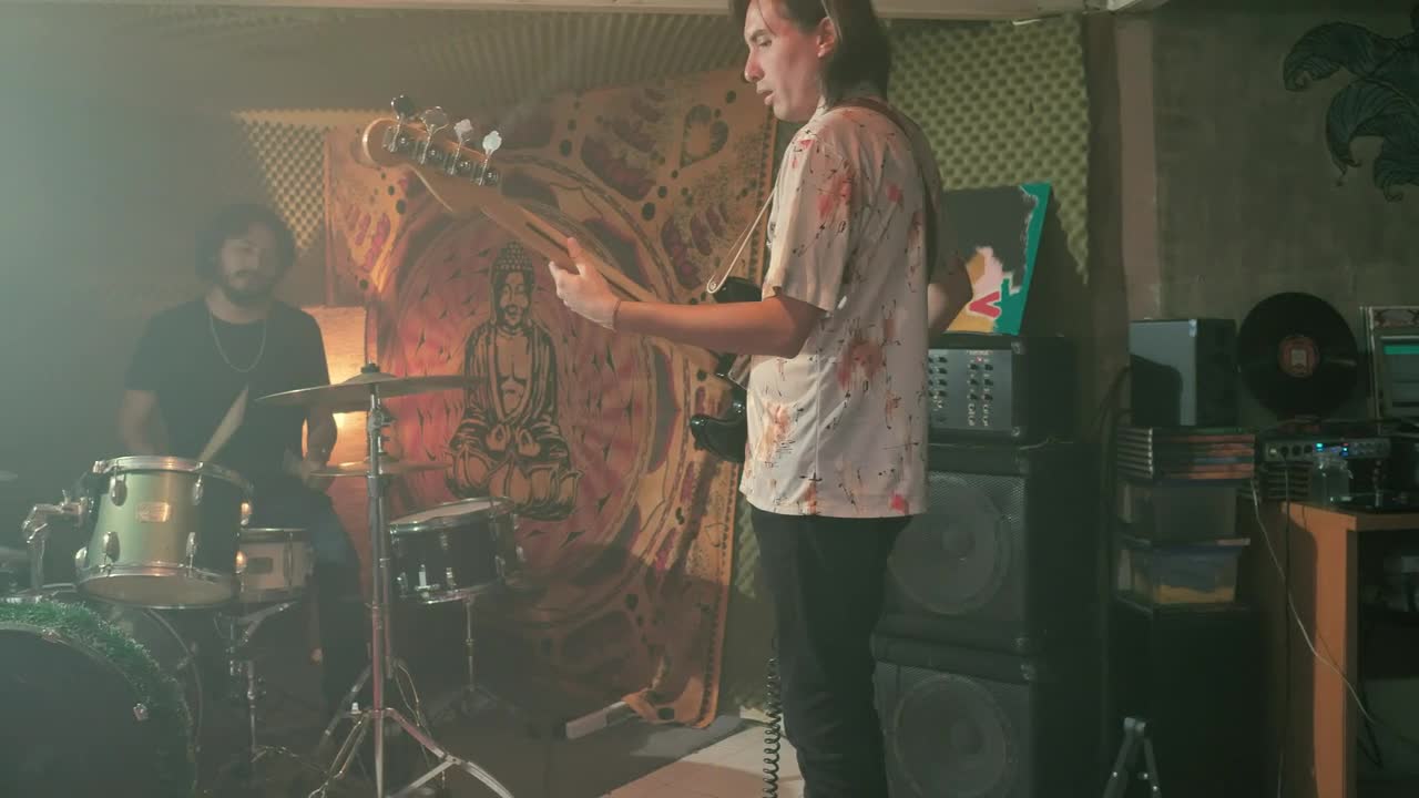 Stock Video Musical Group Playing Their Instruments Live Wallpaper