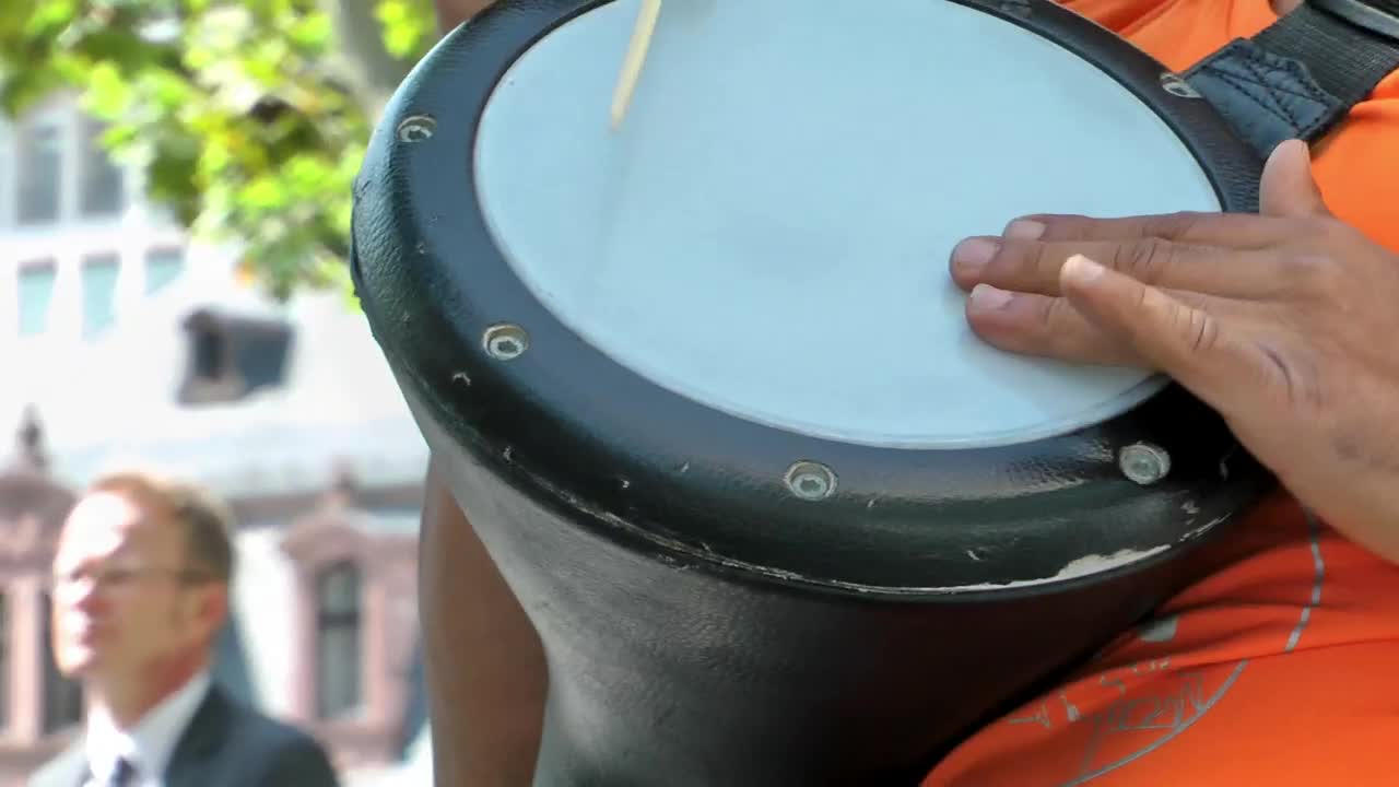 Stock Video Musician Playing The Darbuka Live Wallpaper