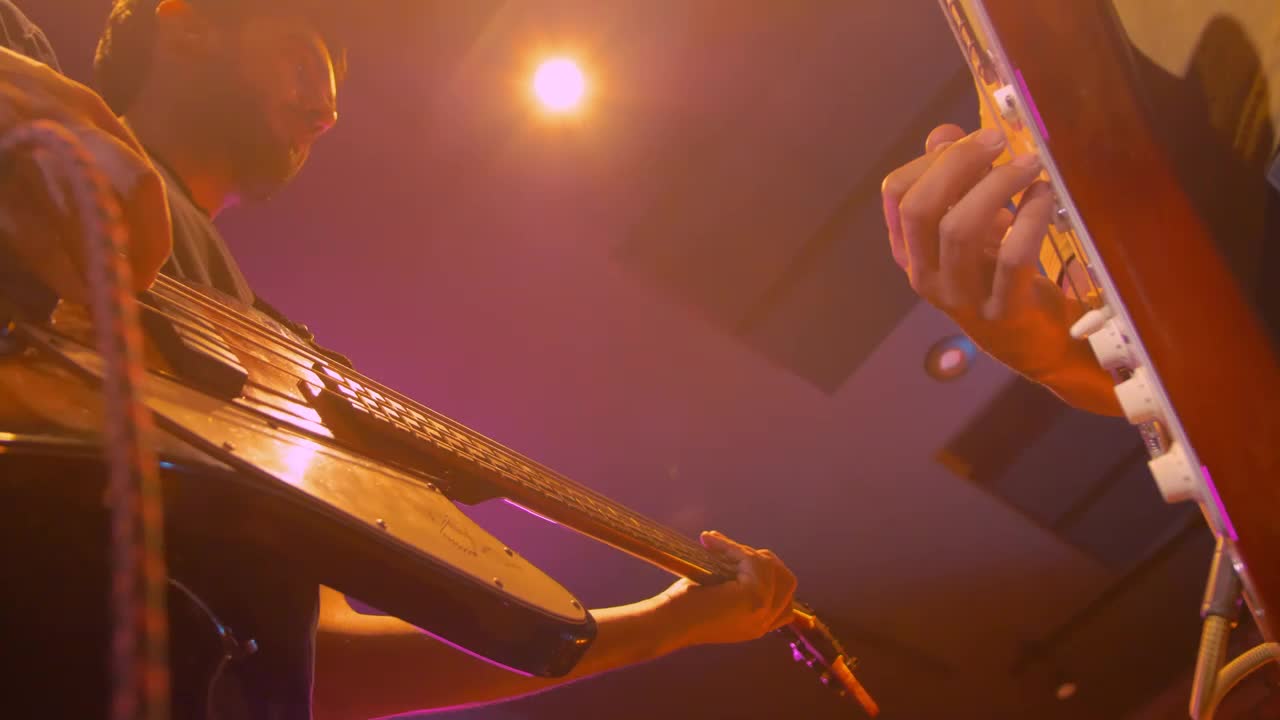 Stock Video Musicians Playing Guitars Live Wallpaper