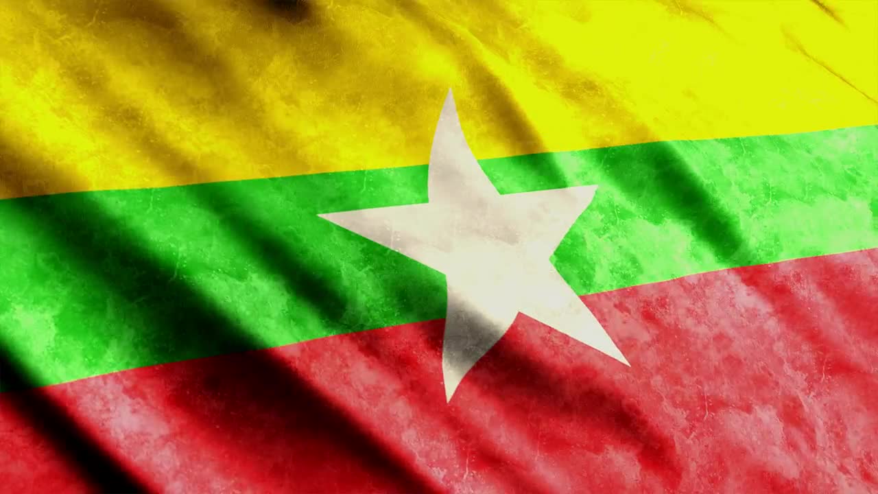 Stock Video Myanmar Faded Waving Flag Live Wallpaper