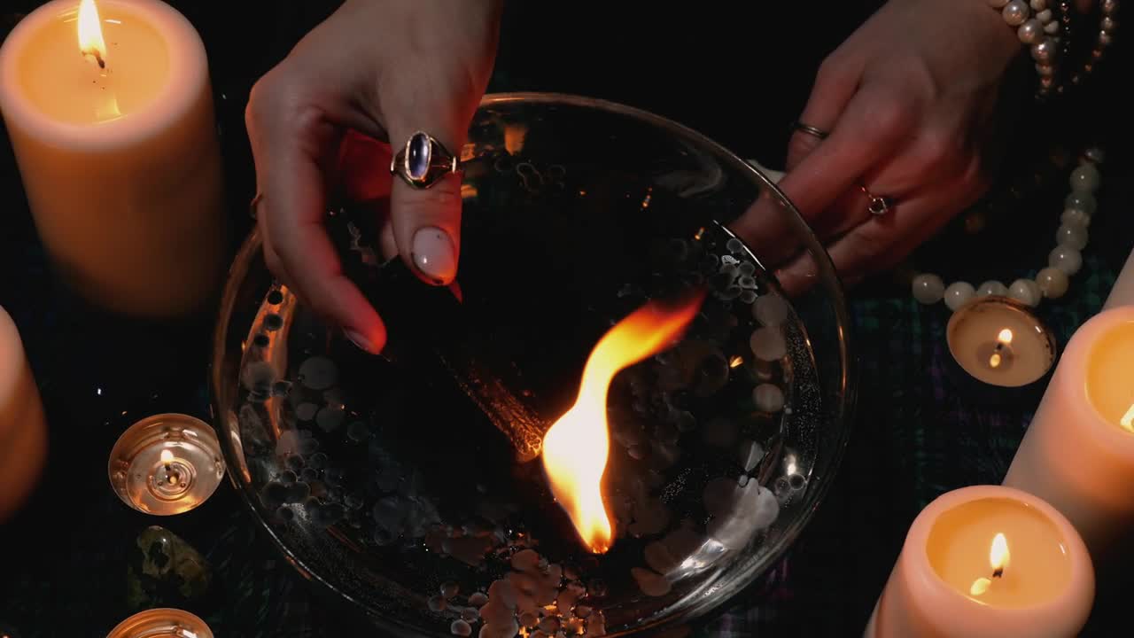 Stock Video Mystic Ritual With Candle Live Wallpaper