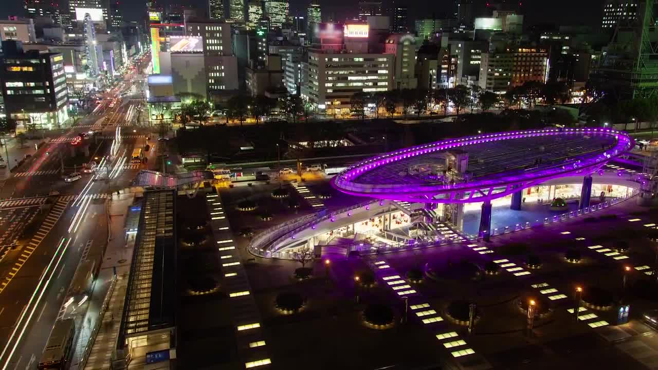 Stock Video Nagoya Cityscape At Night Live Wallpaper