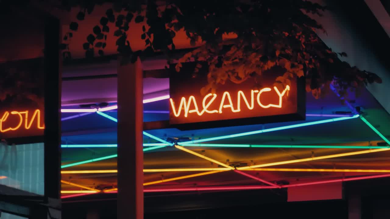 Stock Video Neon Lighting At A Hotel Entrance Live Wallpaper