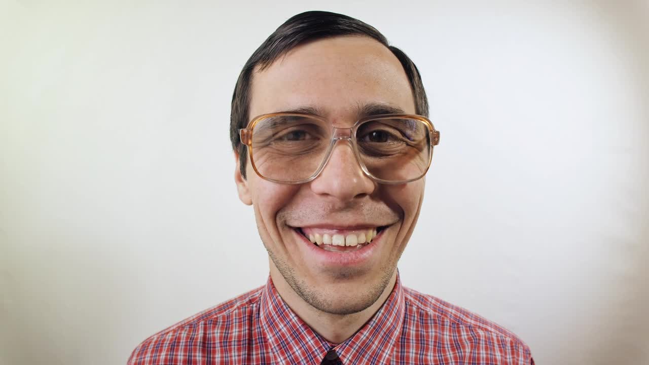 Stock Video Nerdy Man Says Hello And Flirts Live Wallpaper