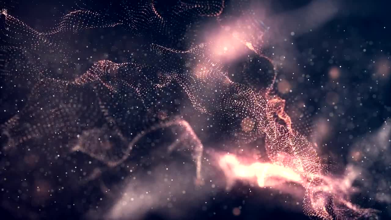 Stock Video Network Of Luminous Particles In Space Live Wallpaper