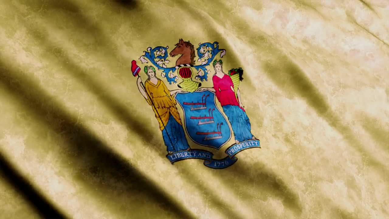 Stock Video New Jersey Flag In United States Live Wallpaper