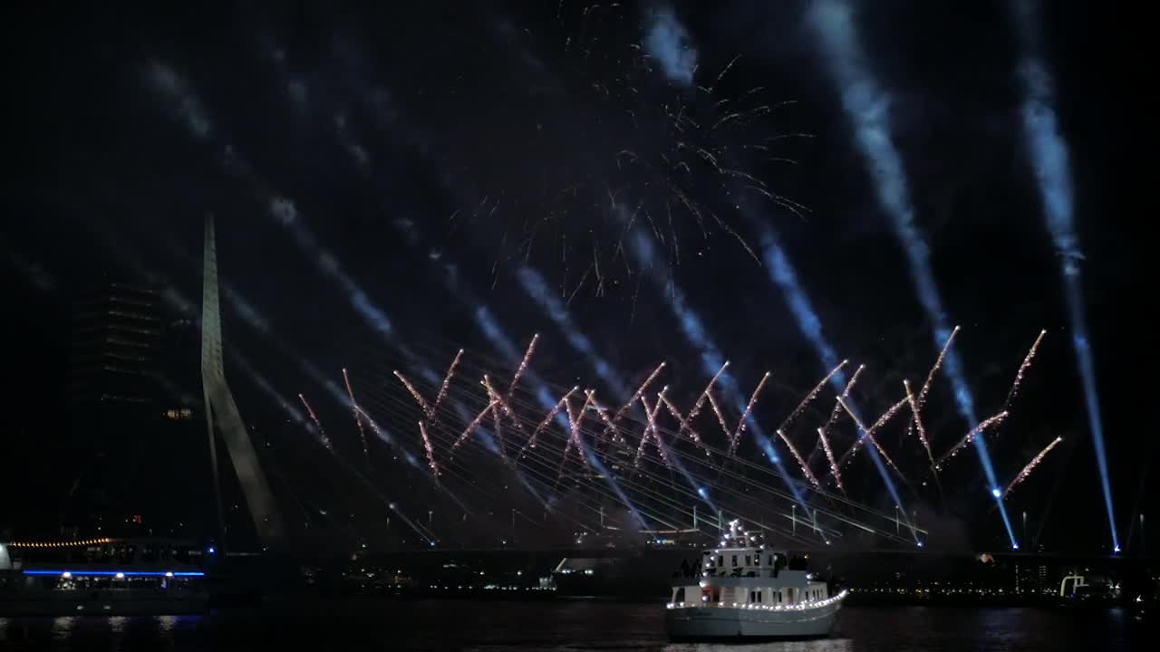 Stock Video New Year Fireworks Celebration Live Wallpaper