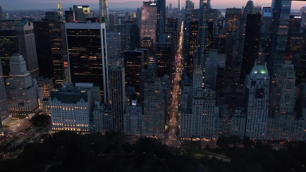 Stock Video New York At Night Aerial Shot Live Wallpaper