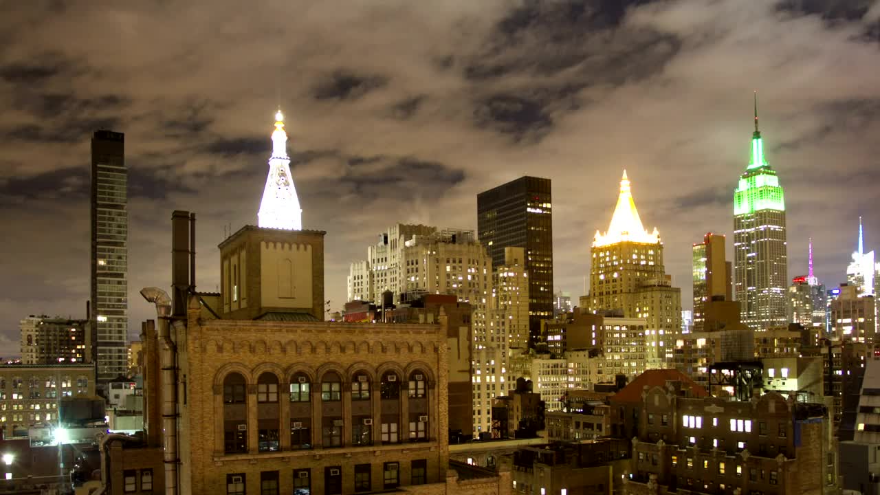Stock Video New York Buildings At Night Live Wallpaper