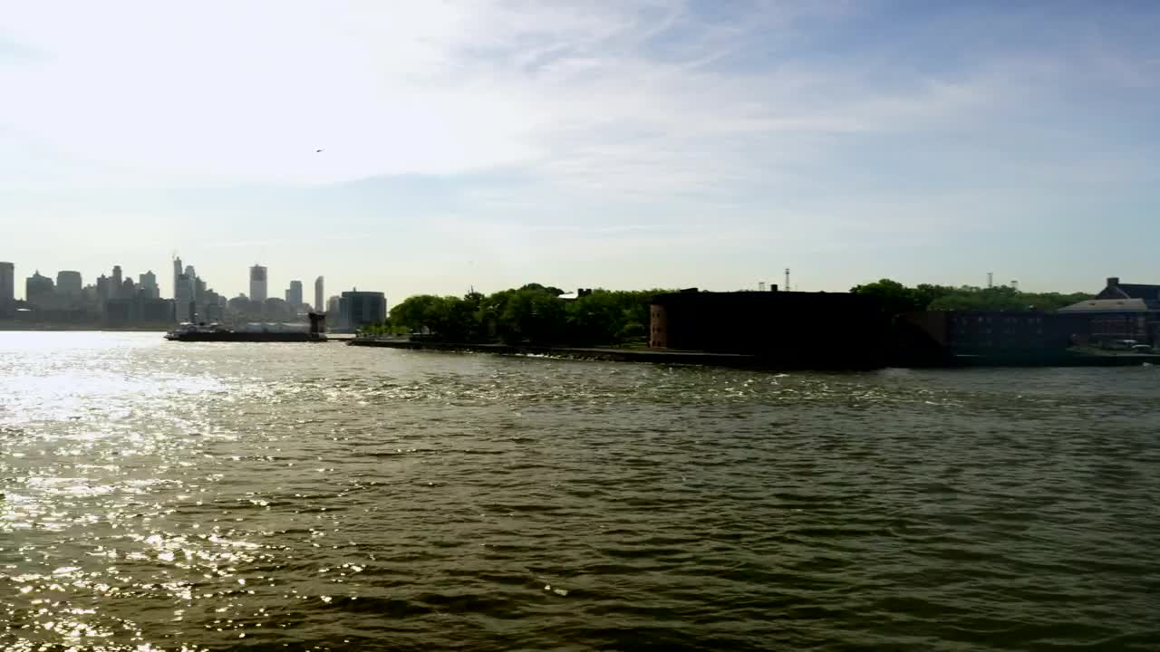 Stock Video New York Harbor And Skyline Live Wallpaper