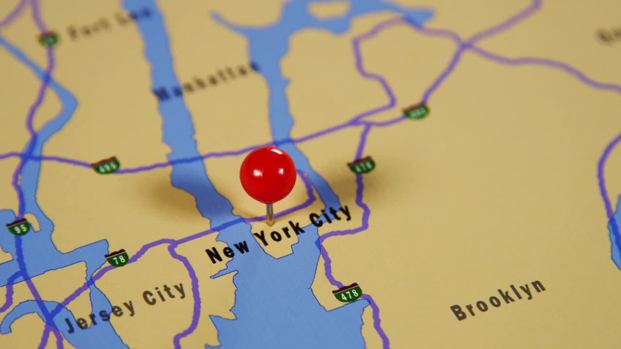 Stock Video New York Marked On A Map Live Wallpaper