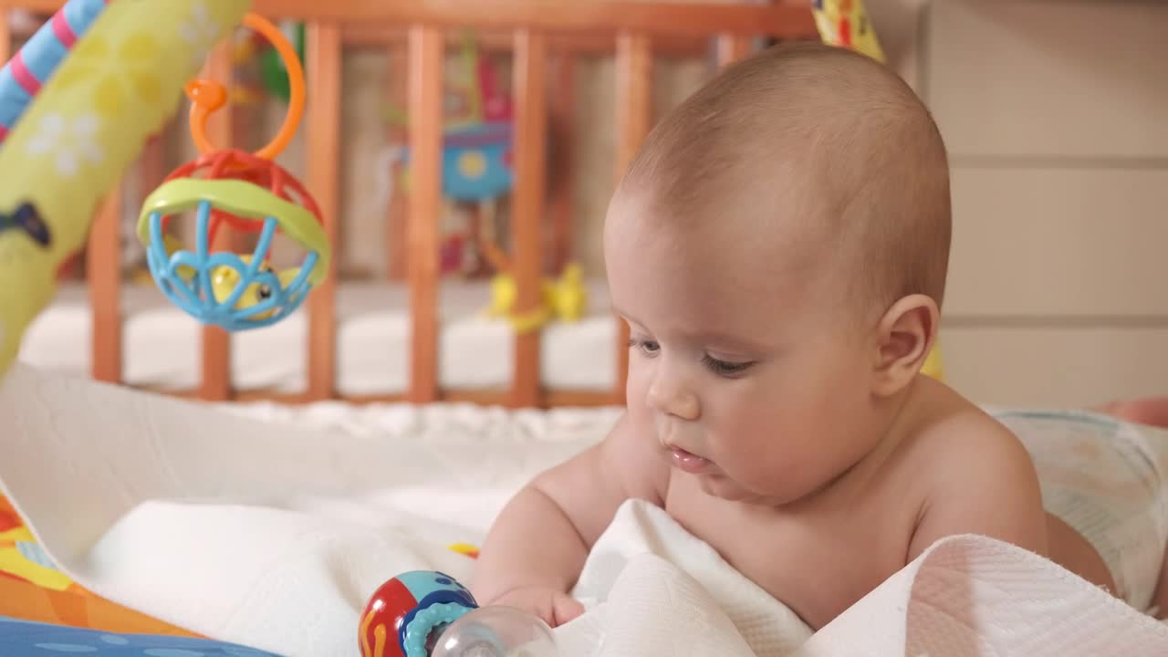 Stock Video Newborn Baby In His Room Live Wallpaper