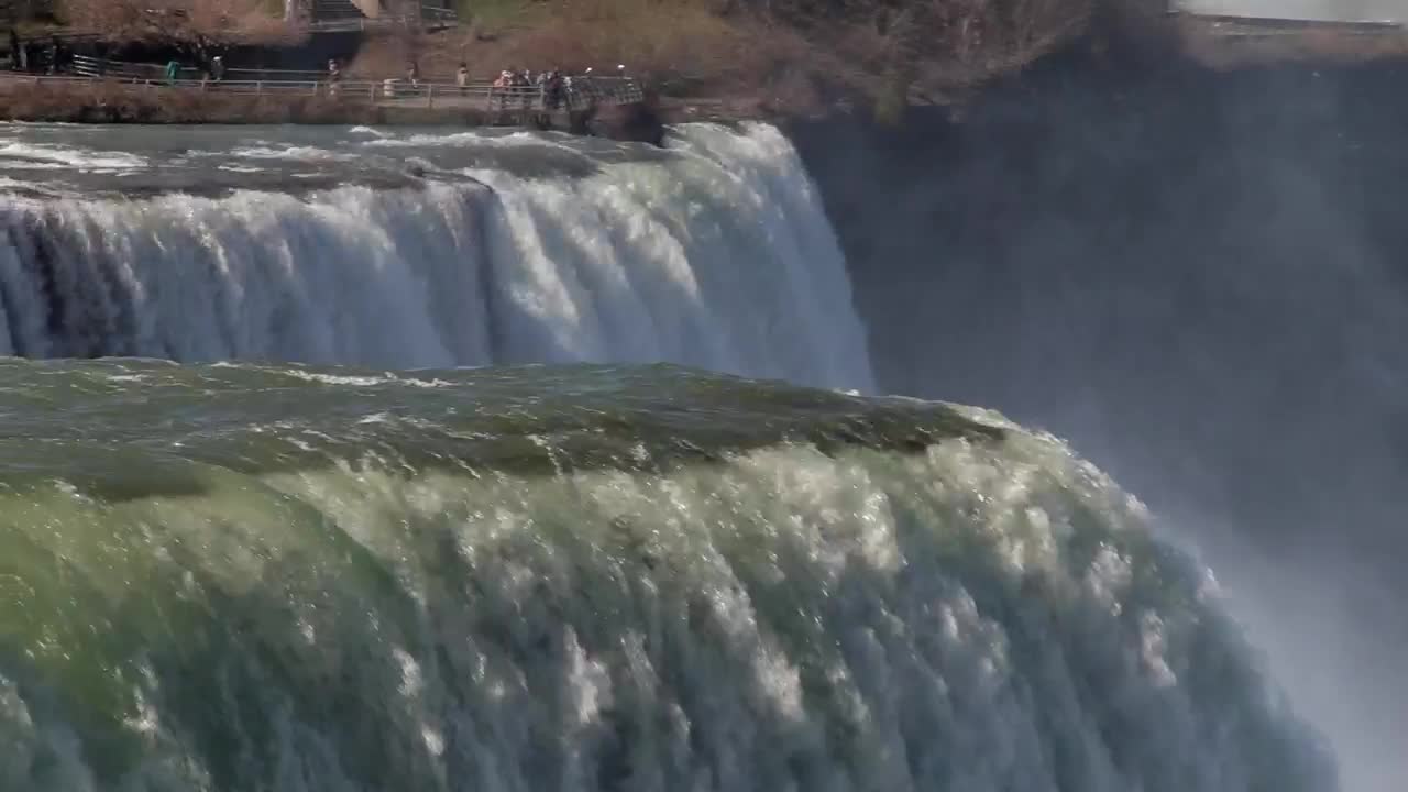 Stock Video Niagara Waterfalls And Tourists Live Wallpaper