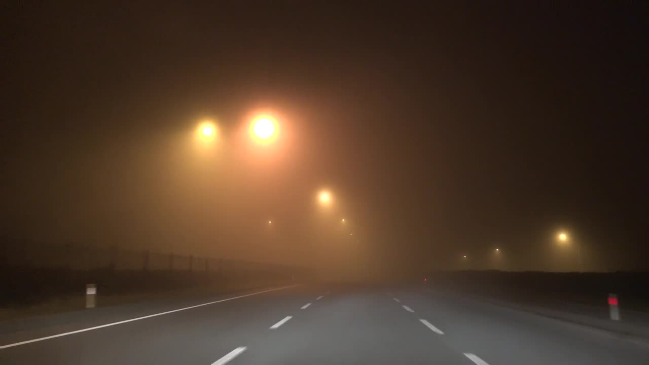 Stock Video Night Fog In The City Highway Live Wallpaper