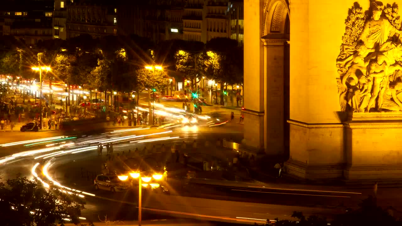Stock Video Night Roundabout With Fast Motion Traffic Live Wallpaper