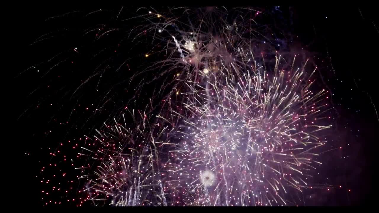 Stock Video Night Sky Full Of Fireworks Live Wallpaper