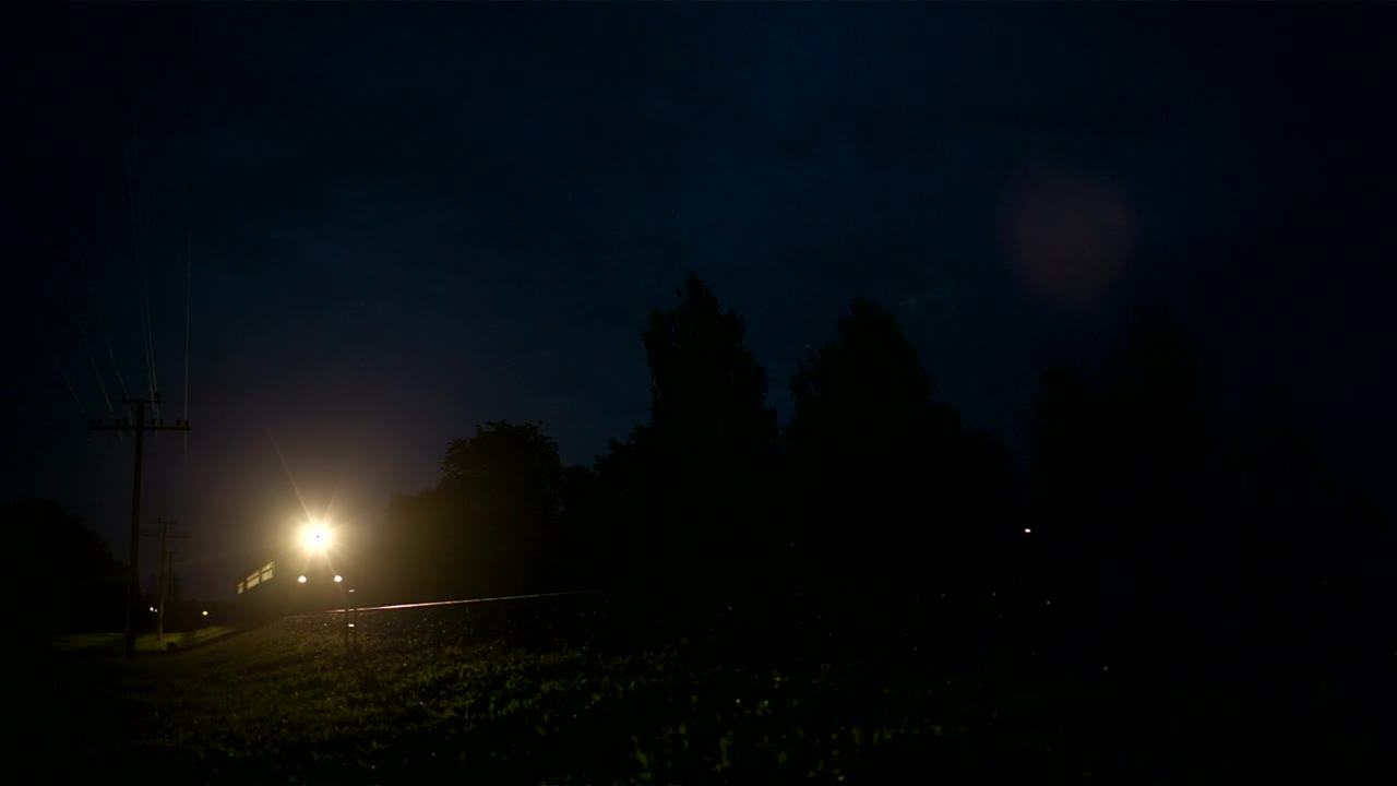 Stock Video Night Train Heading Through The Countryside Live Wallpaper