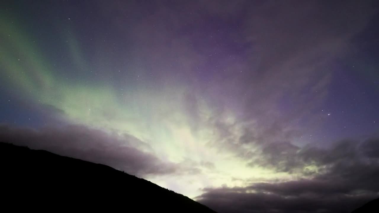 Stock Video Northern Lights Above The Mountains Live Wallpaper