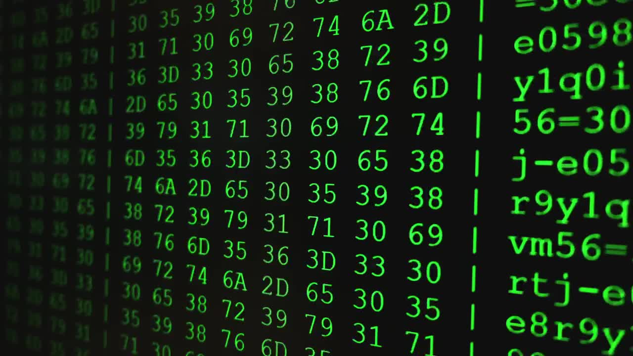 Stock Video Numeric Code On Screen Close Up Live Wallpaper