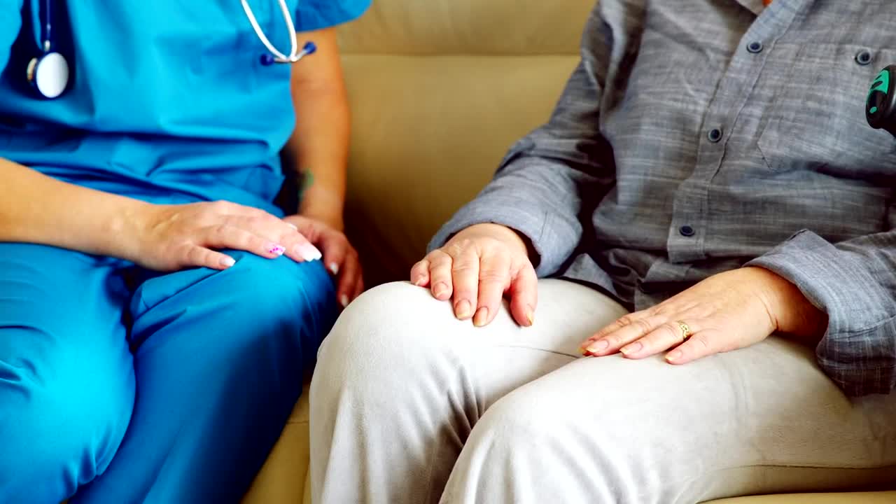 Stock Video Nurse Gives Woman Hope By Holding Hands Live Wallpaper