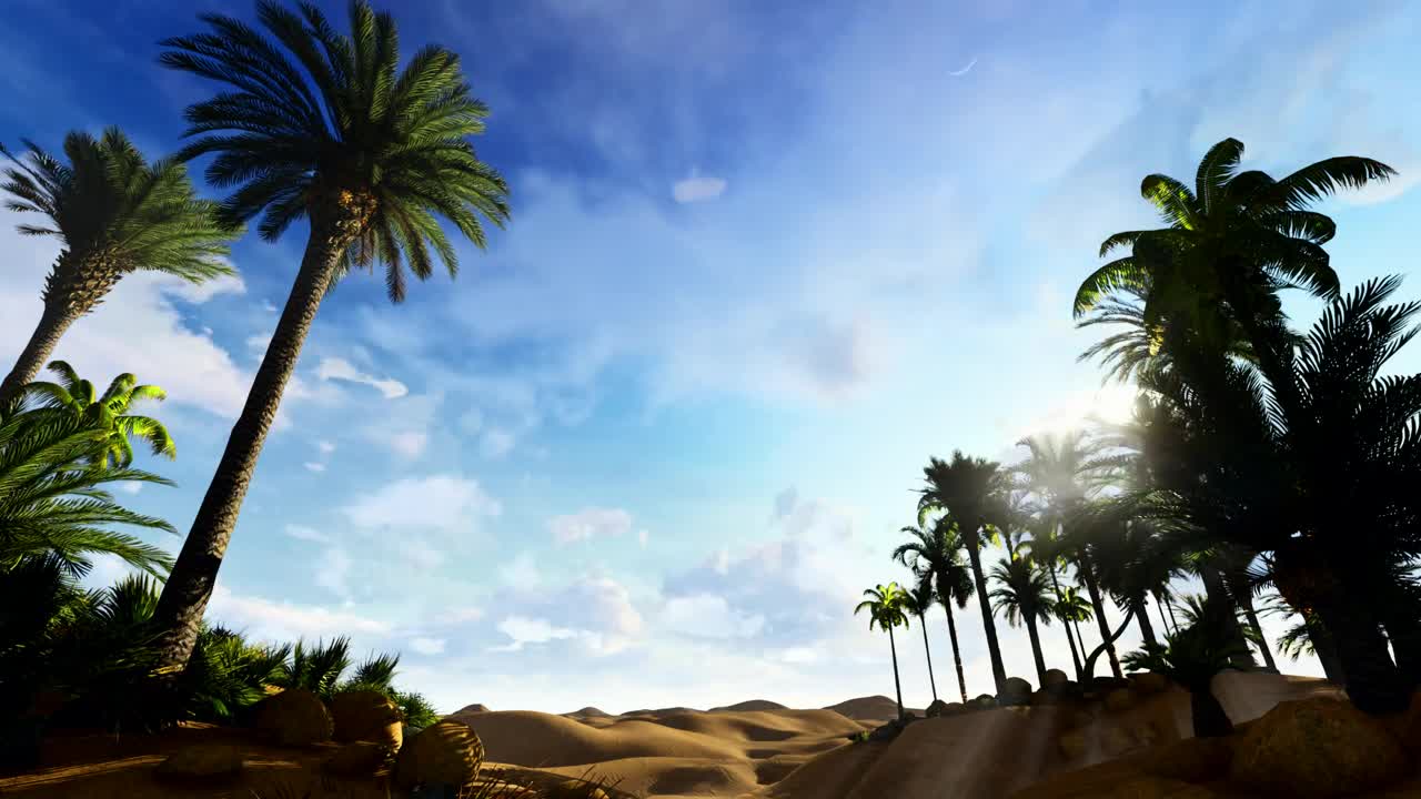 Stock Video Oasis In The Desert Time Lapse Live Wallpaper