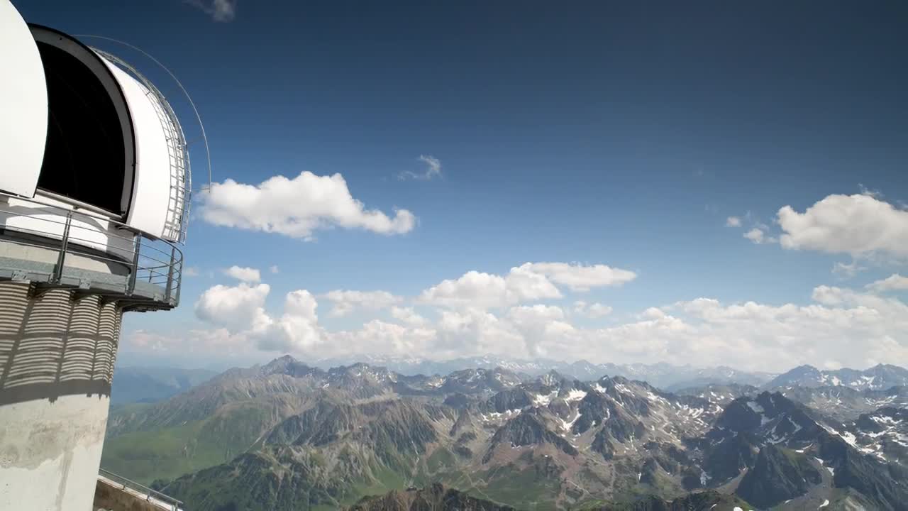 Stock Video Observatory On Top Of A Mountain Range Live Wallpaper