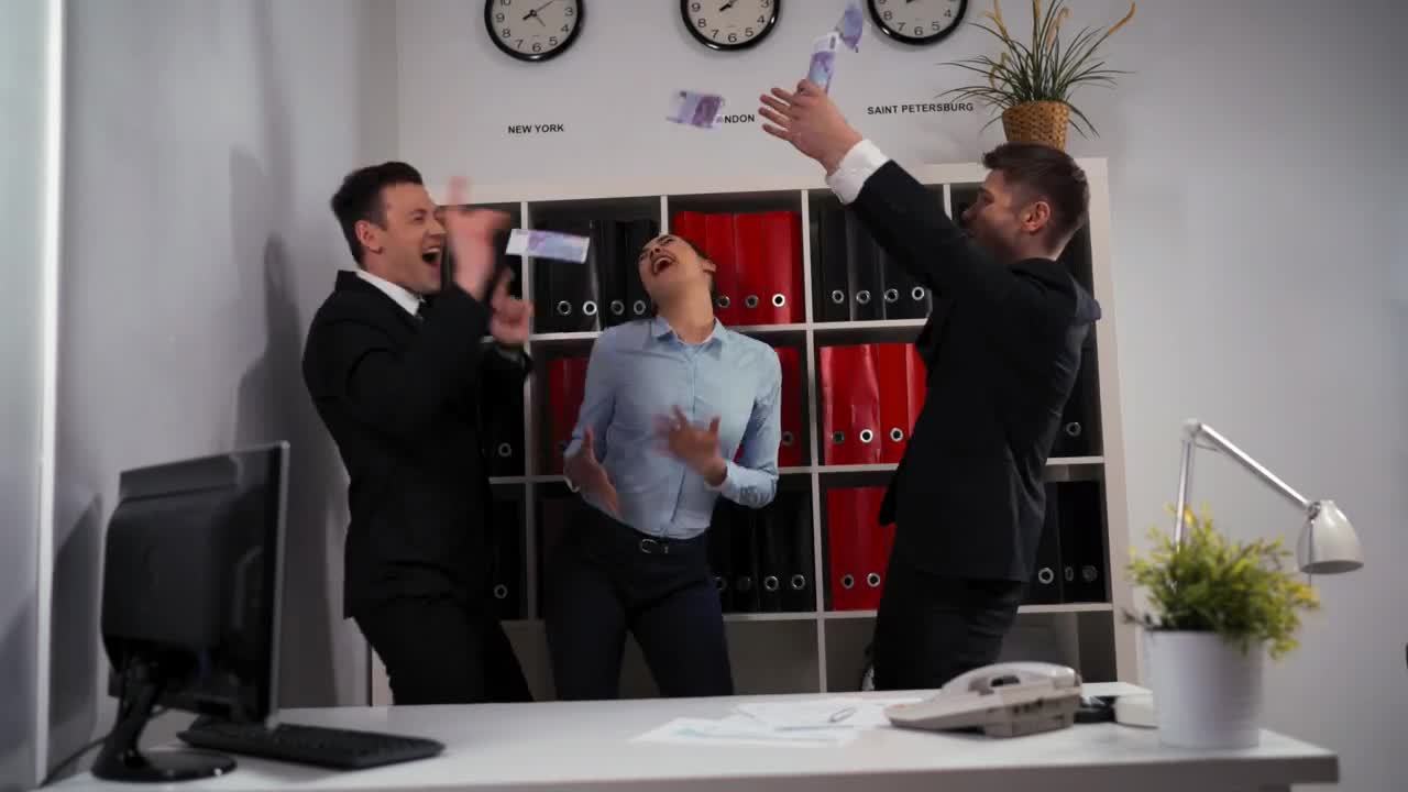 Stock Video Office Workers Partying And Dancing Live Wallpaper