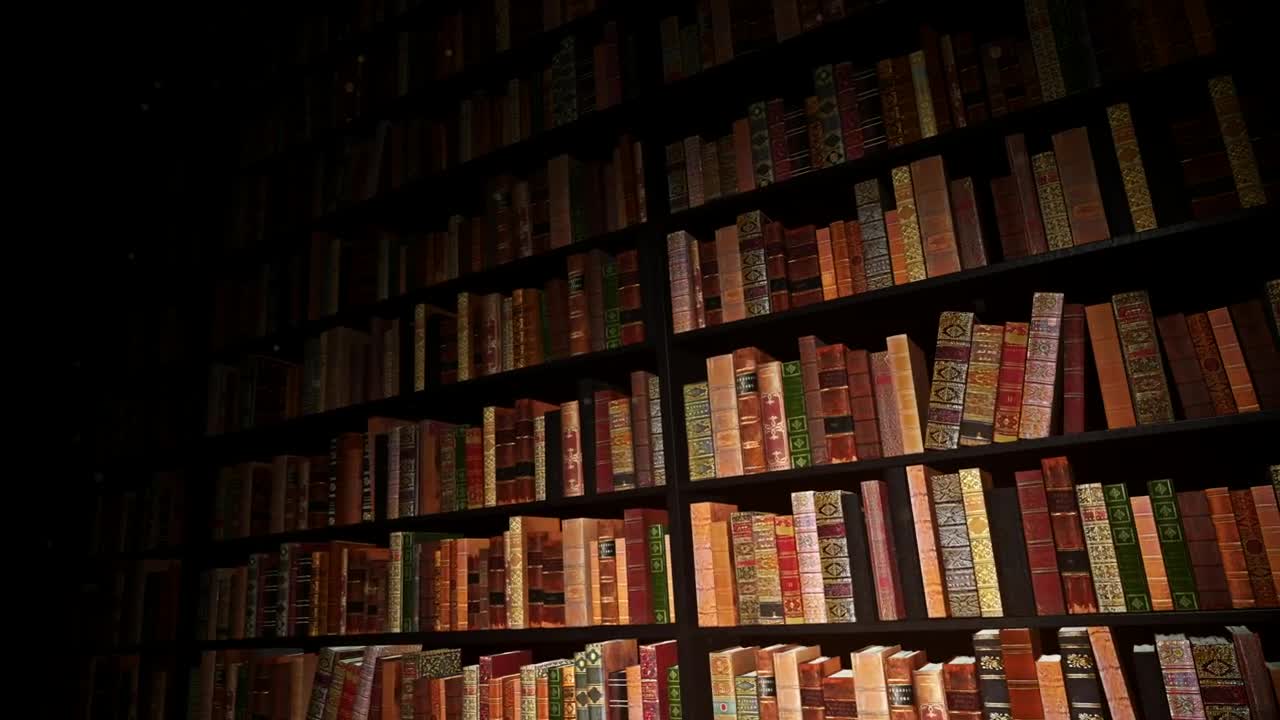 Stock Video Old Book Library D Rendering Live Wallpaper