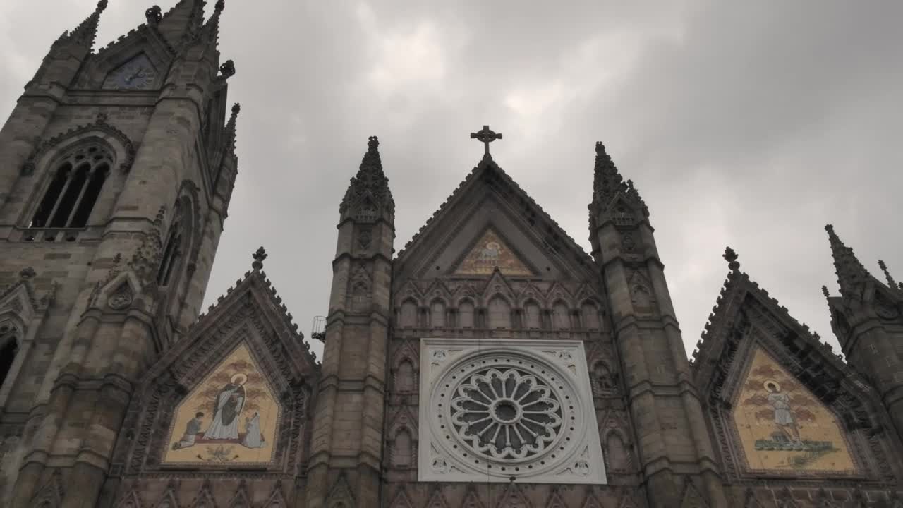 Stock Video Old Cathedral Looking Closely At The Top Live Wallpaper