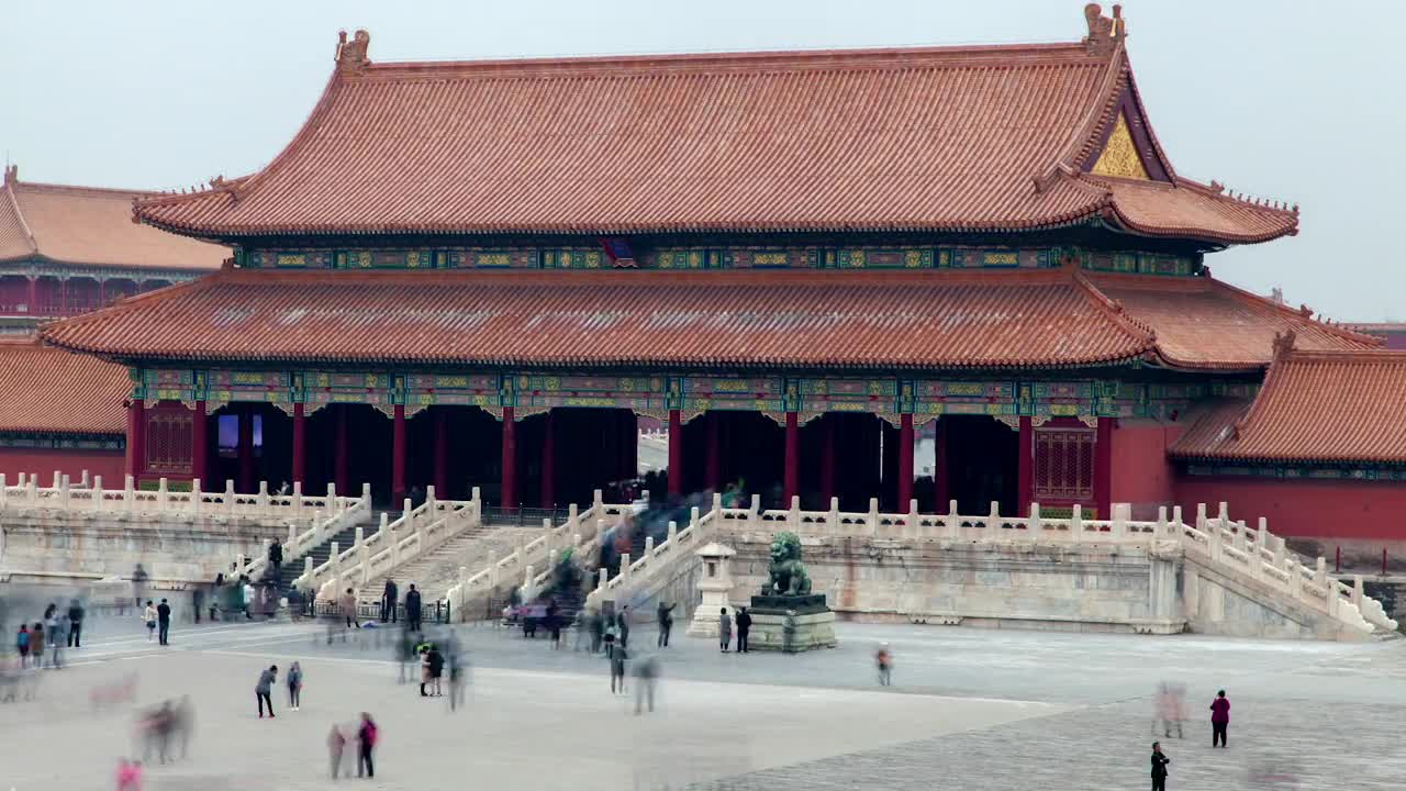 Stock Video Old Chinese Construction Visited By Tourists Live Wallpaper