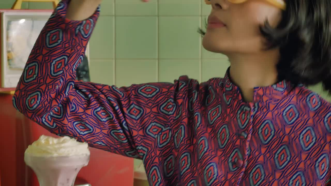 Stock Video Old Fashion Woman Eating A Cherry Live Wallpaper