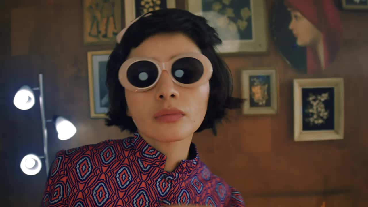 Stock Video Old Fashion Woman Dancing At Home Live Wallpaper