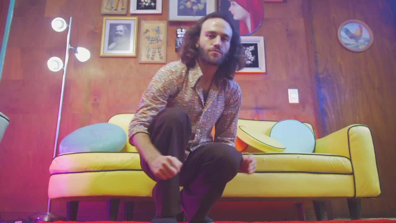 Stock Video Old Fashioned Man Dancing While Looking At The Camera Live Wallpaper