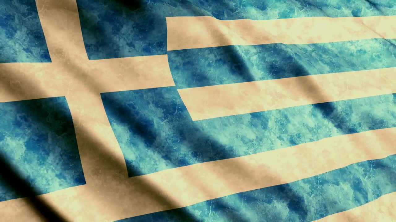 Stock Video Old Greece Flag Waving Live Wallpaper