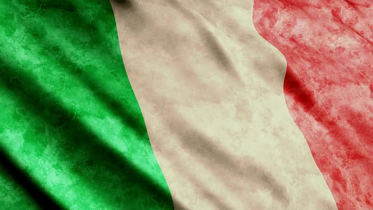 Stock Video Old Italian Flag Waving Live Wallpaper