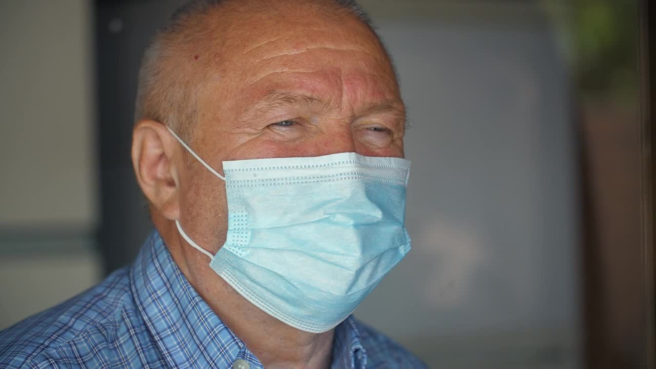Stock Video Old Man Wearing N Mask Live Wallpaper